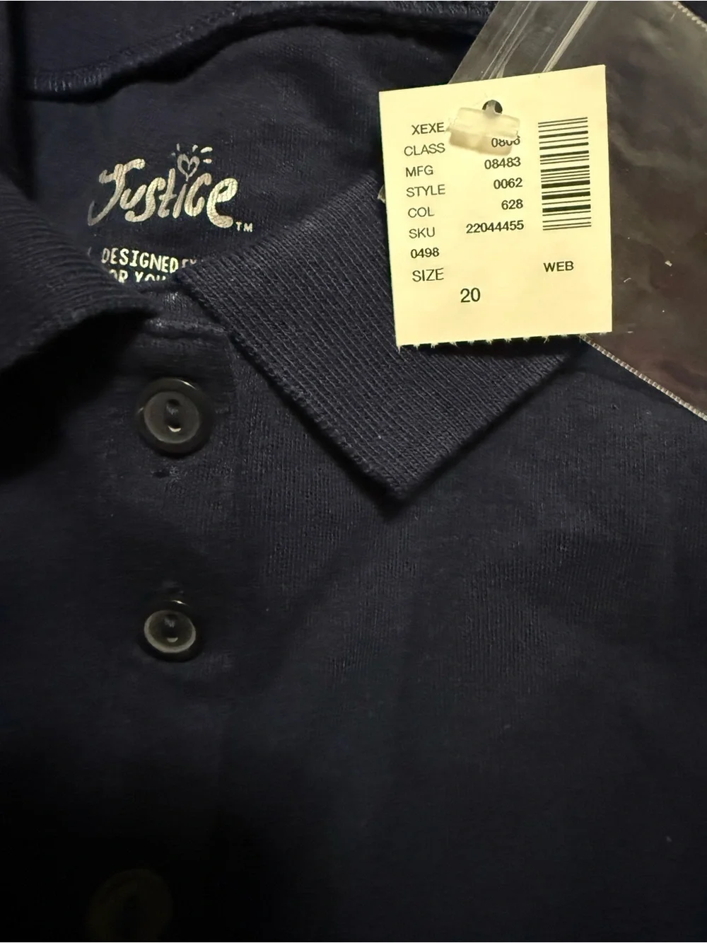 NWT Justice Polo Shirt